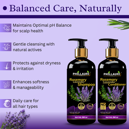 Phillauri Rosemary With Lavender Anti-dandruff Shampoo And Conditioner Combo