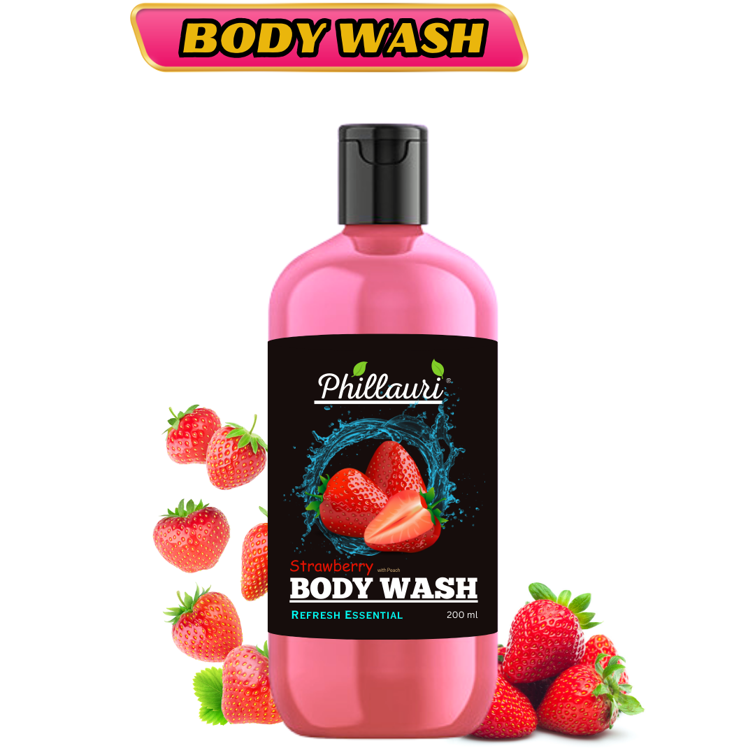 Phillauri Refresh Essential Strawberry Body Wash For Smoother Skin, 200ml