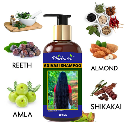 Phillauri Adivasi Shampoo For Hair Repair And Growth Formula, 200ml