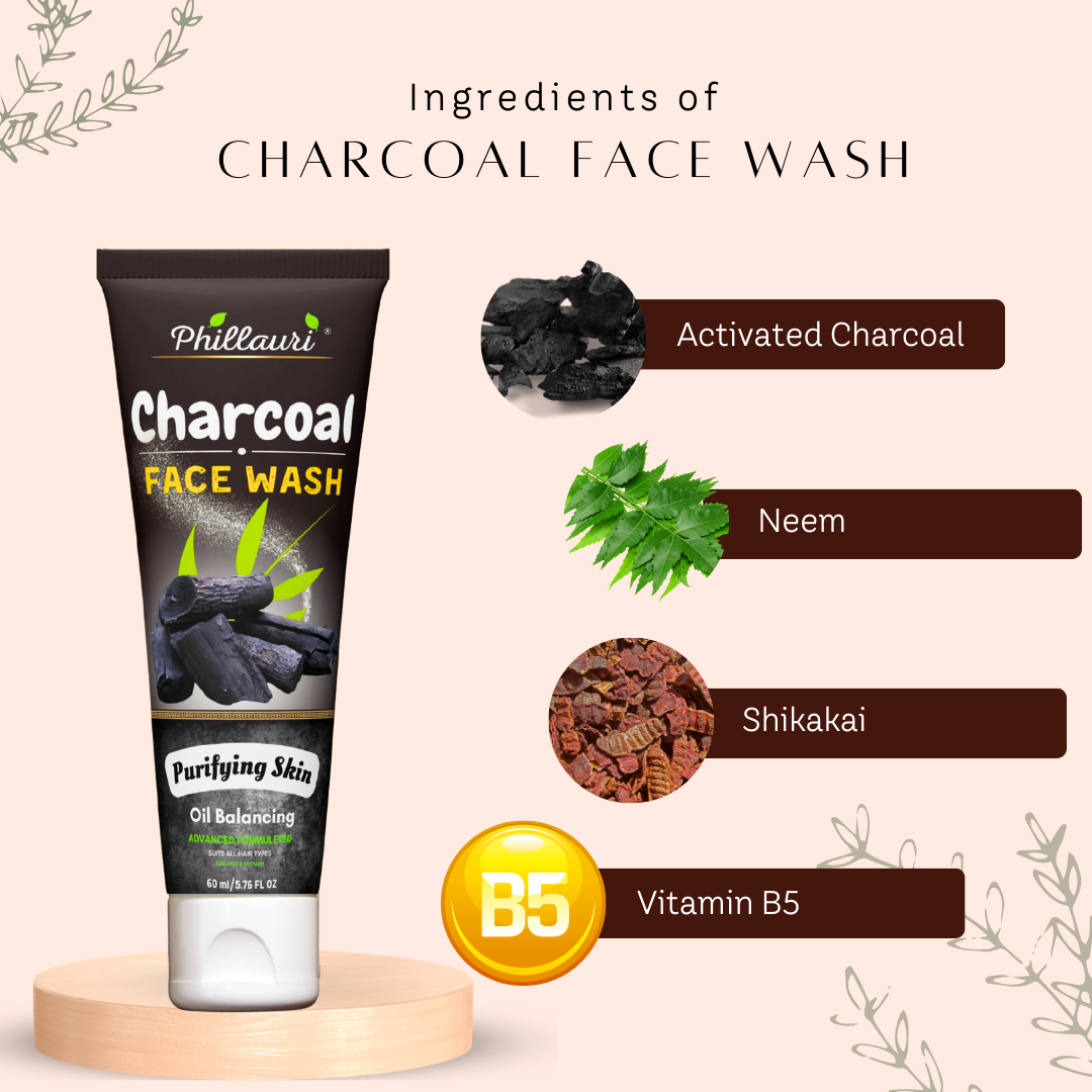 Phillauri Charcoal Face Wash For Oil Balancing, 60ml