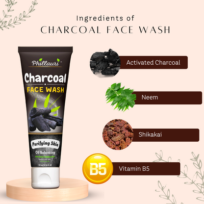 Phillauri Charcoal Face Wash For Oil Balancing, 60ml