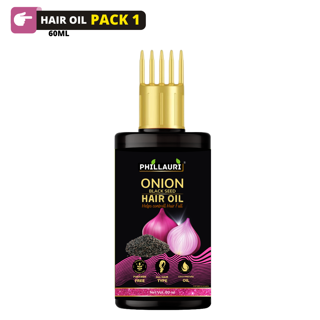 Phillauri Herbal Onion Hair Oil For Long And Strong Hair, 60ml