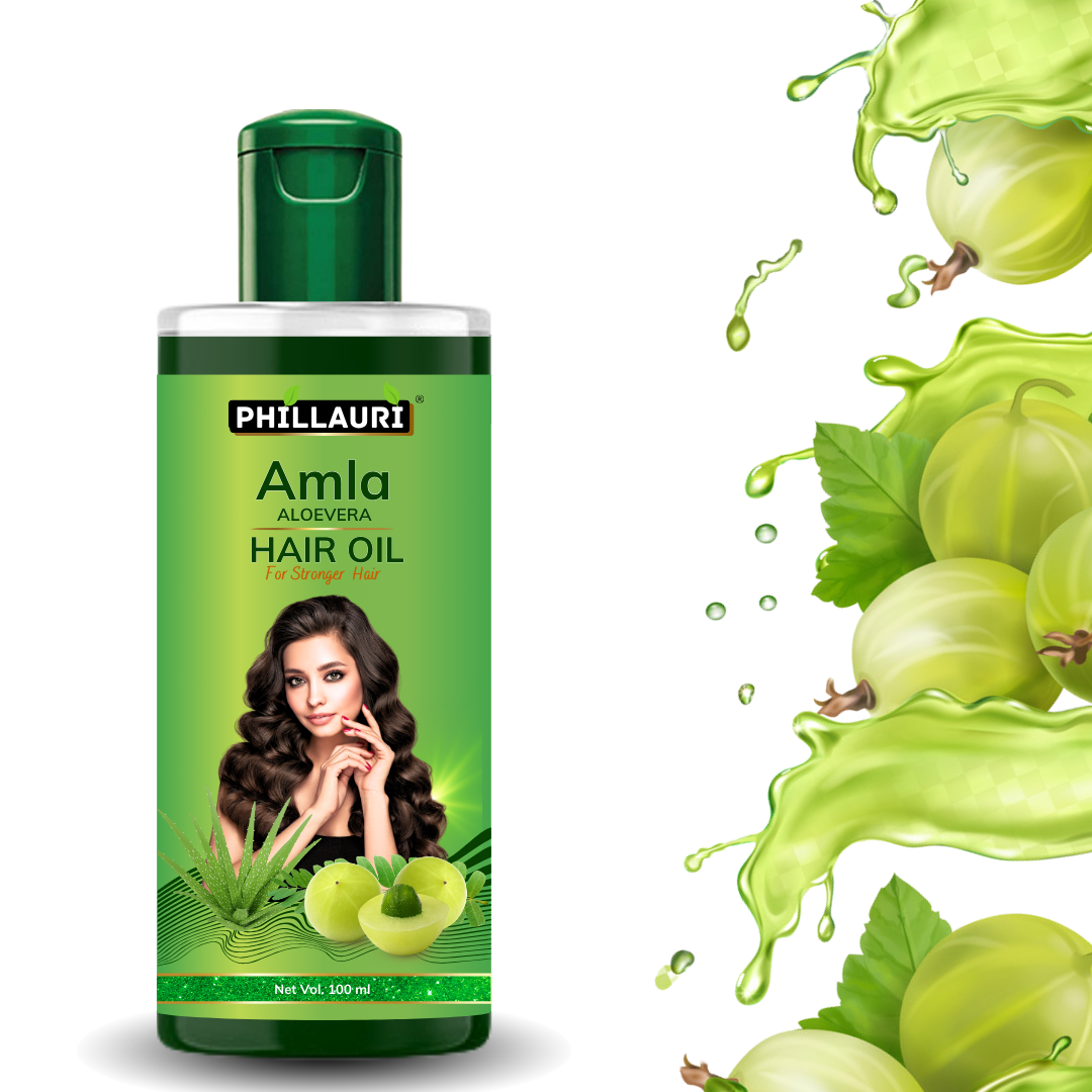 Phillauri Natural Pure Amla AloeVera Hair Oil For Strong hair, 100ml