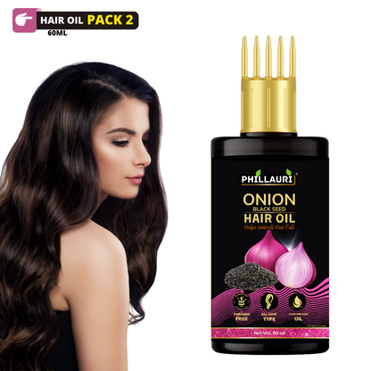 Phillauri Herbal Onion Hair Oil For Long And Strong Hair, 60ml