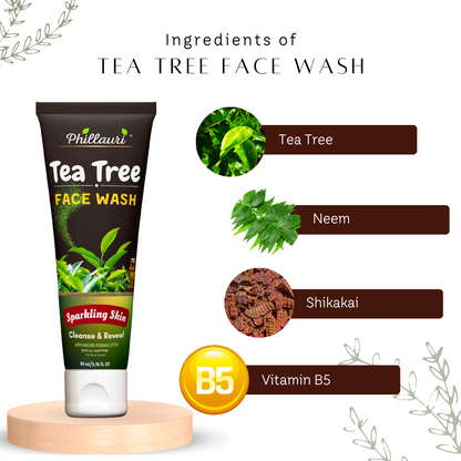 Phillauri Tea Tree Face Wash For Cleanse And Reveal, 60ml