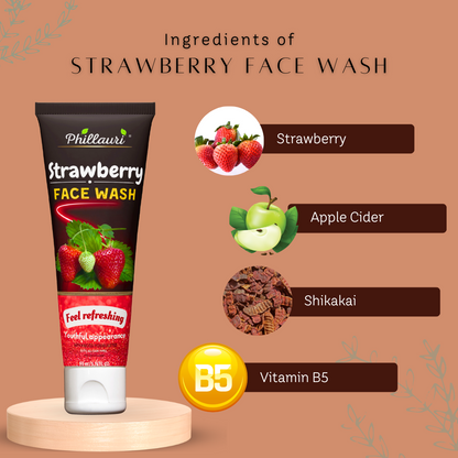 Phillauri Strawberry Face Wash For Youthful Appearance, 60ml