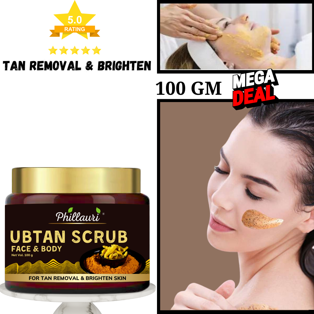 Phillauri Ubtan Tan Removal Face Scrub For Glowing Skin, 100g