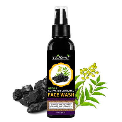 Phillauri Neem Activated Charcoal Facewash For Captures Dirt, Pollution, 100ml