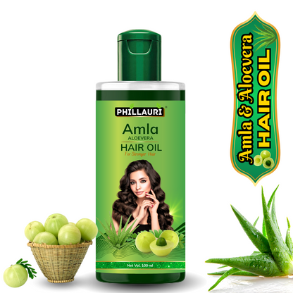 Phillauri Natural Pure Amla AloeVera Hair Oil For Strong hair, 100ml