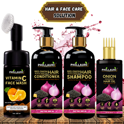 Phillauri Red Onion Healthy Hair care Kit with Face kit Combo Kit  (4 Items in the set) ⭐⭐⭐⭐⭐( 1,209 Ratings & 132 Reviews)