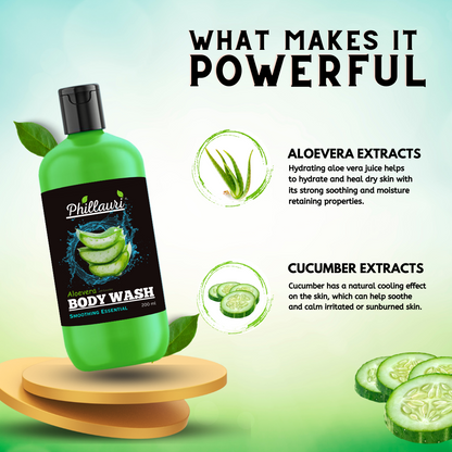 Phillauri Smoothing Aloevera With Cucumber Body Wash, 200ML