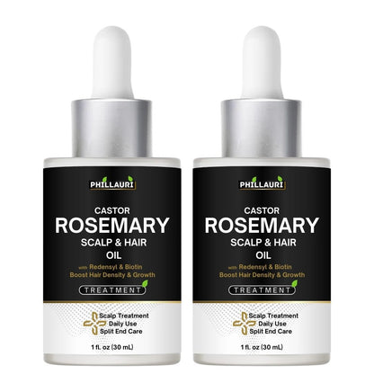 Phillauri Castor Rosemary Scalp and Hair Oil for Boost Hair Growth & Daily Use, 30ML Each