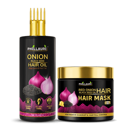 Phillauri Onion Black Seed Hair Oil & Hair Mask Combo