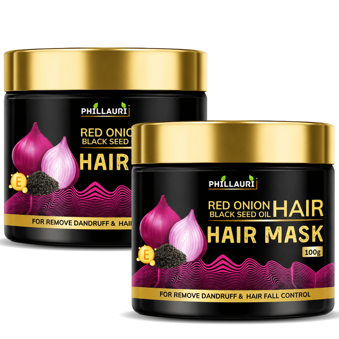 Phillauri Red Onion with Black Seed Oil Hair Mask – For Dandruff & Hair Fall Control