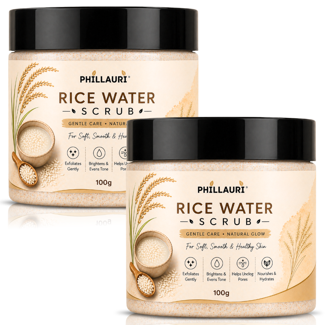 Phillauri Rice Water Scrub – Gentle Exfoliation & Natural Glow, 100g