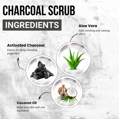 Phillauri Charcoal Face Scrub for Detoxifying Skin By Removing Impurities, 100g