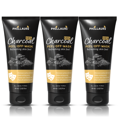 Phillauri Men Charcoal Peel-Off Mask – Refreshing Skin Feel, 60ml