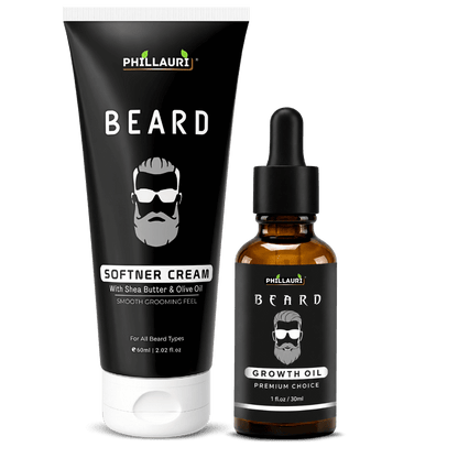 Phillauri Beard Grooming Combo – Softener Cream + Growth Oil