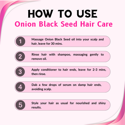 Phillauri Onion Black Seed Hair Oil, Shampoo, Conditioner and Serum Combo ,100 ml +100 ml + 100ml + 30 ml