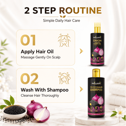 Phillauri Red Onion with Black Seed Oil Hair Oil & Shampoo Combo