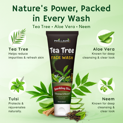 Phillauri Tea Tree Face Wash For Cleanse And Reveal, 60ml