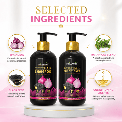 Phillauri Red Onion with Black Seed Oil Shampoo & Conditioner Duo