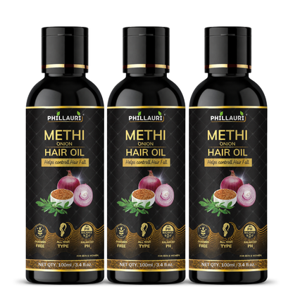 Phillauri Methi Onion Hair Oil – Helps Control Hair Fall, 100ml