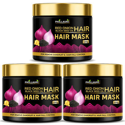 Phillauri Red Onion with Black Seed Oil Hair Mask – For Dandruff & Hair Fall Control