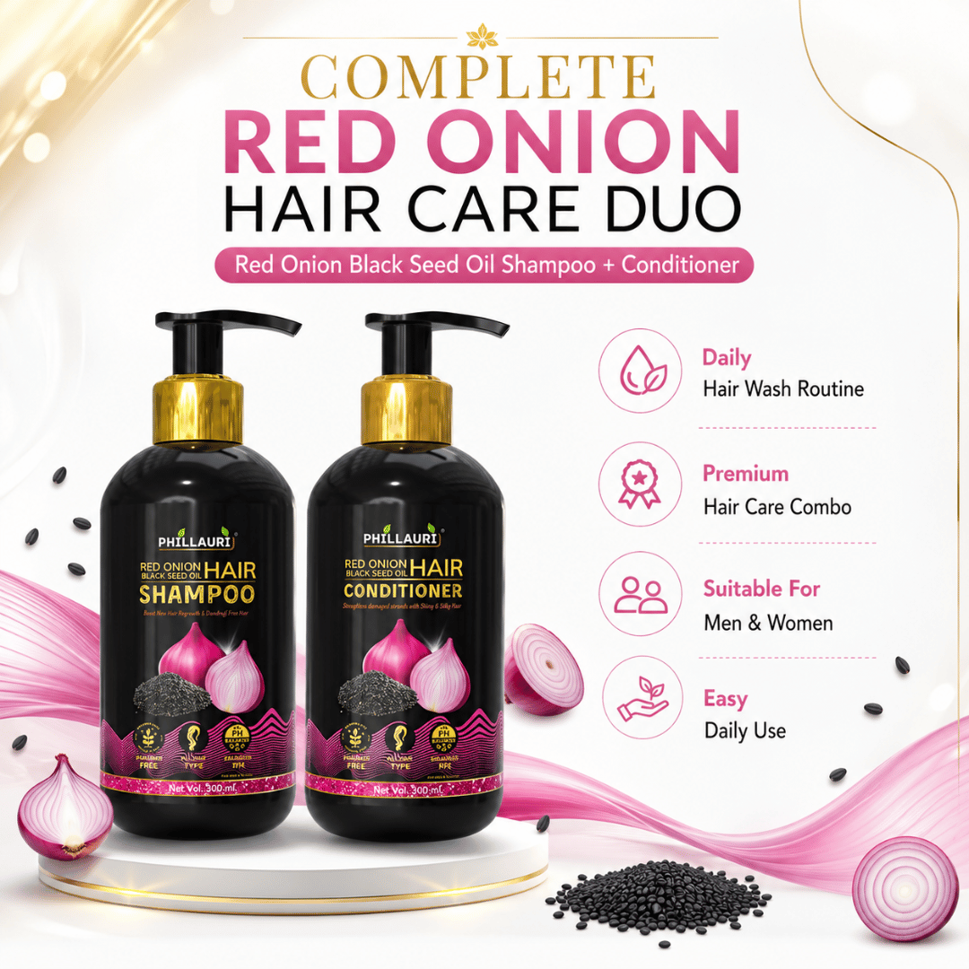 Phillauri Red Onion with Black Seed Oil Shampoo & Conditioner Duo