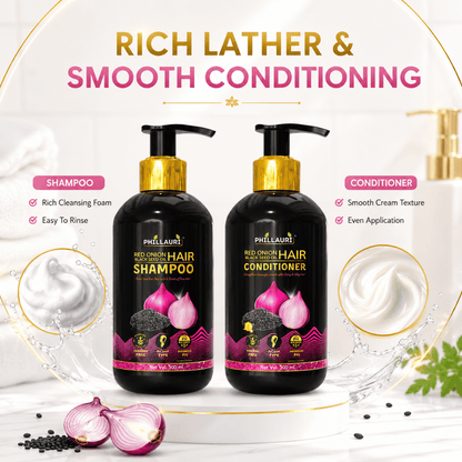 Phillauri Red Onion with Black Seed Oil Shampoo & Conditioner Duo
