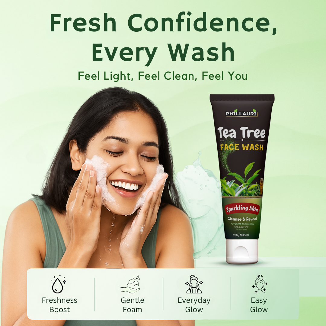 Phillauri Tea Tree Face Wash For Cleanse And Reveal, 60ml