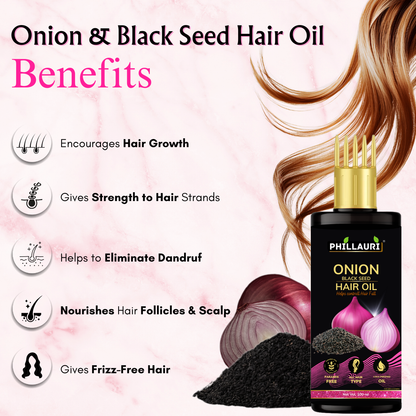 Phillauri Red Onion Black Seed Shampoo, Hair Oil, Conditioner For Hair Care