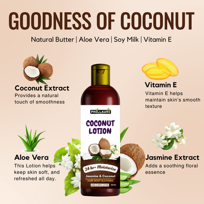 Phillauri Jasmin And Coconut Body Lotion For Dark Night Blooming And 24hr+ Moisturizing