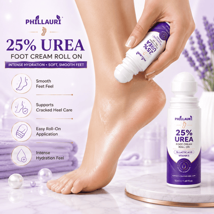 Phillauri 25% Urea Foot Cream Roll On – With 1% Lactic Acid & Vitamin E