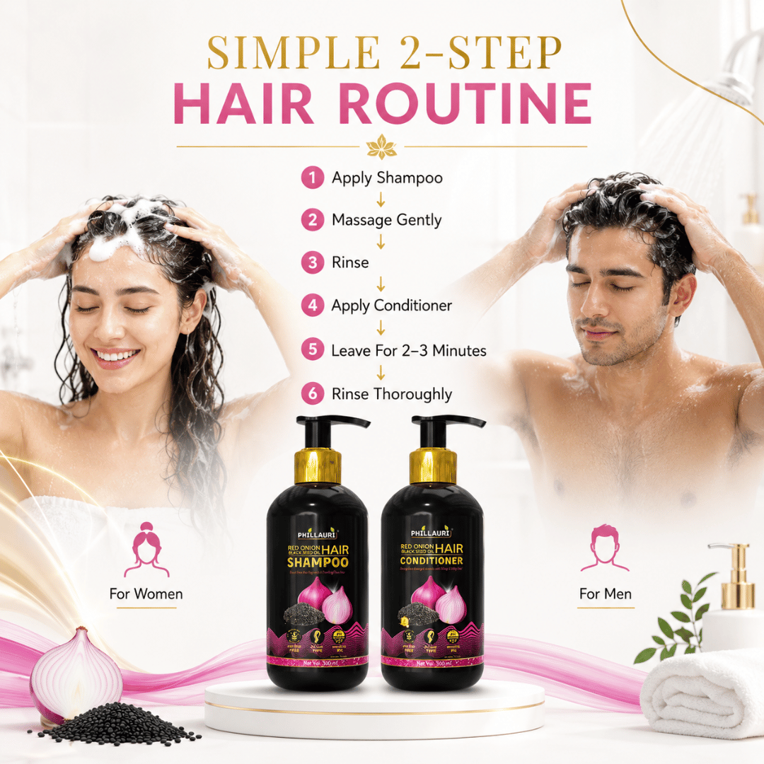Phillauri Red Onion with Black Seed Oil Shampoo & Conditioner Duo