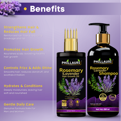 Phillauri Rosemary Lavender Hair Oil And Anti-dandruff Shampoo Combo