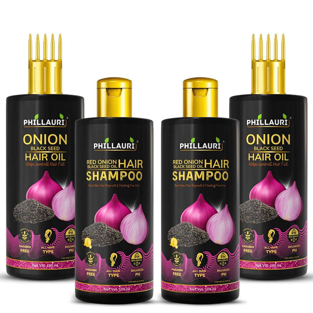 Phillauri Red Onion with Black Seed Oil Hair Oil & Shampoo Combo