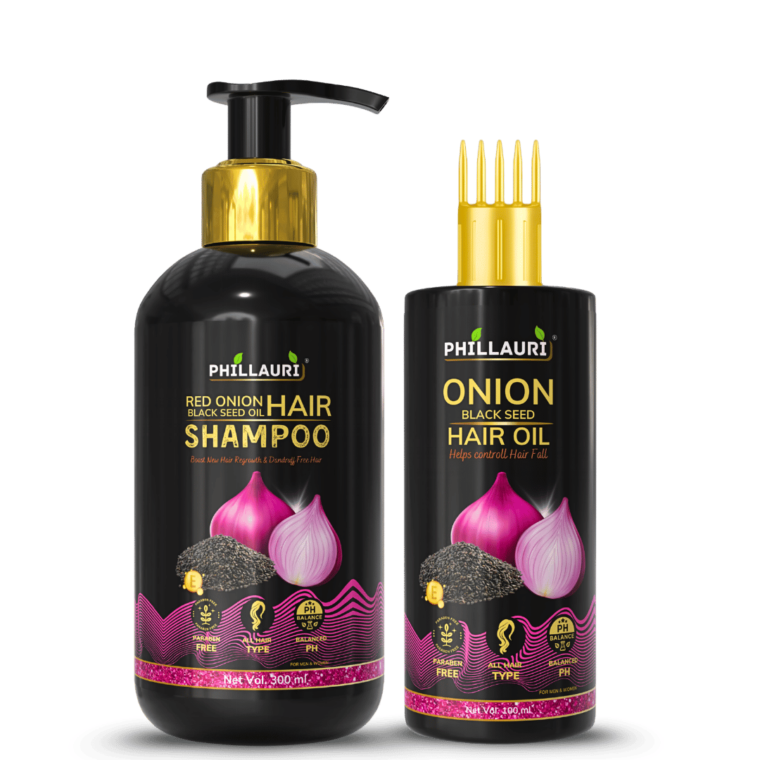 Phillauri Onion Black Seed Hair Oil & Shampoo Combo