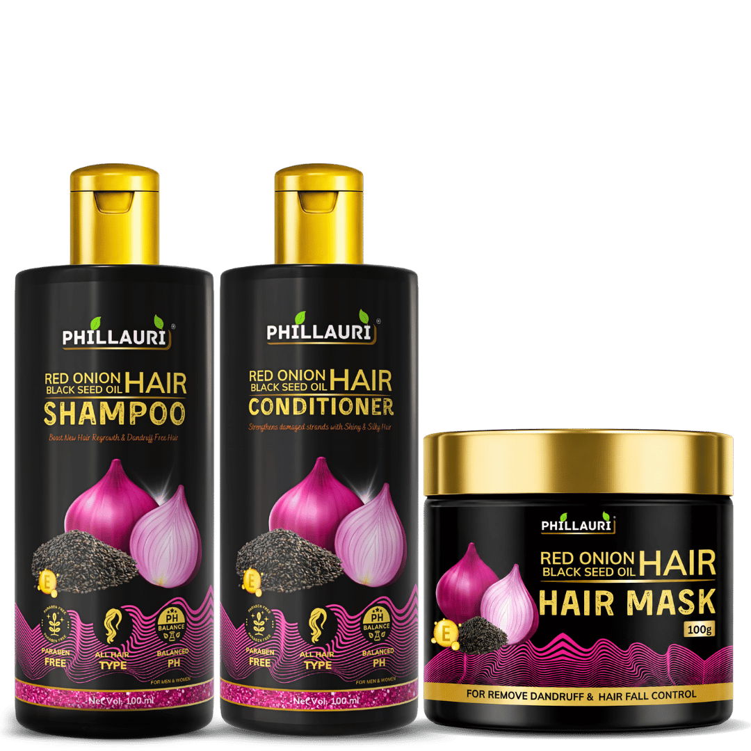 Phillauri Red Onion with Black Seed Oil Complete Hair Care Combo