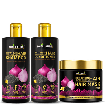 Phillauri Red Onion with Black Seed Oil Complete Hair Care Combo
