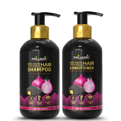 Phillauri Red Onion with Black Seed Oil Shampoo & Conditioner Duo