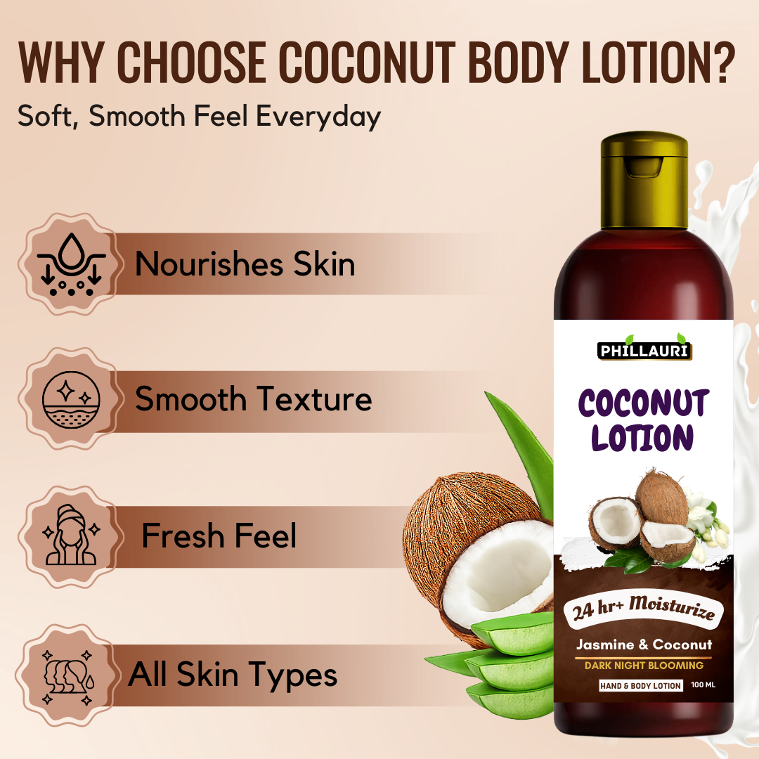 Phillauri Jasmin And Coconut Body Lotion For Dark Night Blooming And 24hr+ Moisturizing
