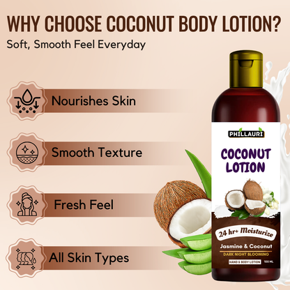 Phillauri Jasmin And Coconut Body Lotion For Dark Night Blooming And 24hr+ Moisturizing