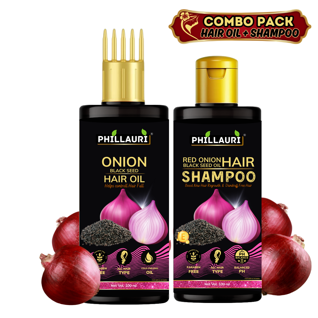 Phillauri Onion Black Seed Hair Oil With Shampoo combo For Fast Hair Growth