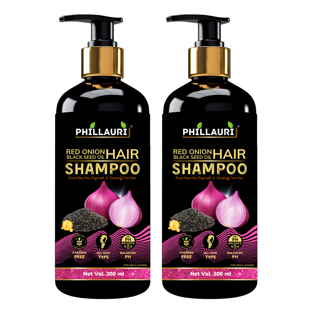 Phillauri Red Onion Black Seed Shampoo For Hair Regrowth, Dandruff Free Hair