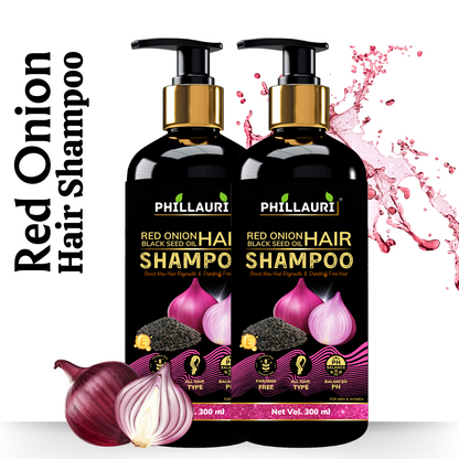 Phillauri Red Onion Black Seed Shampoo For Hair Regrowth, Dandruff Free Hair