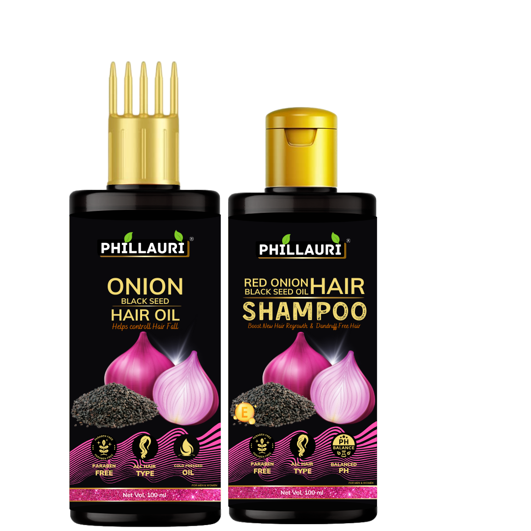 Phillauri Onion Black Seed Hair Oil With Shampoo combo For Fast Hair Growth