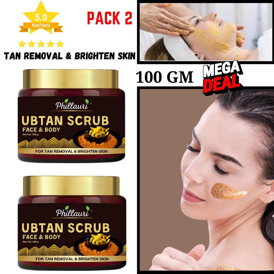 Phillauri Ubtan Tan Removal Face Scrub For Glowing Skin, 200g