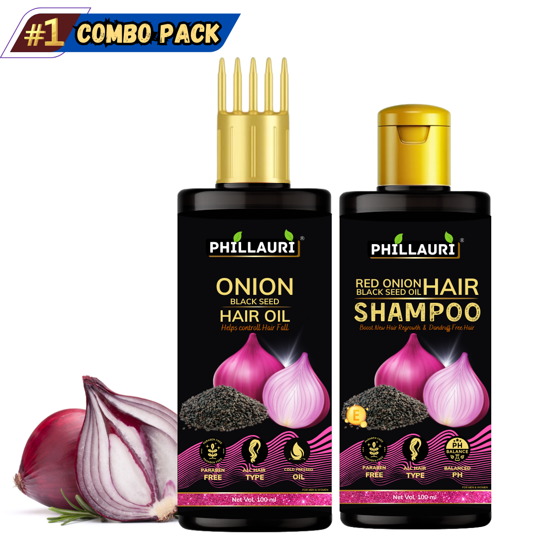 Phillauri Onion Black Seed Hair Oil With Shampoo combo For Fast Hair Growth