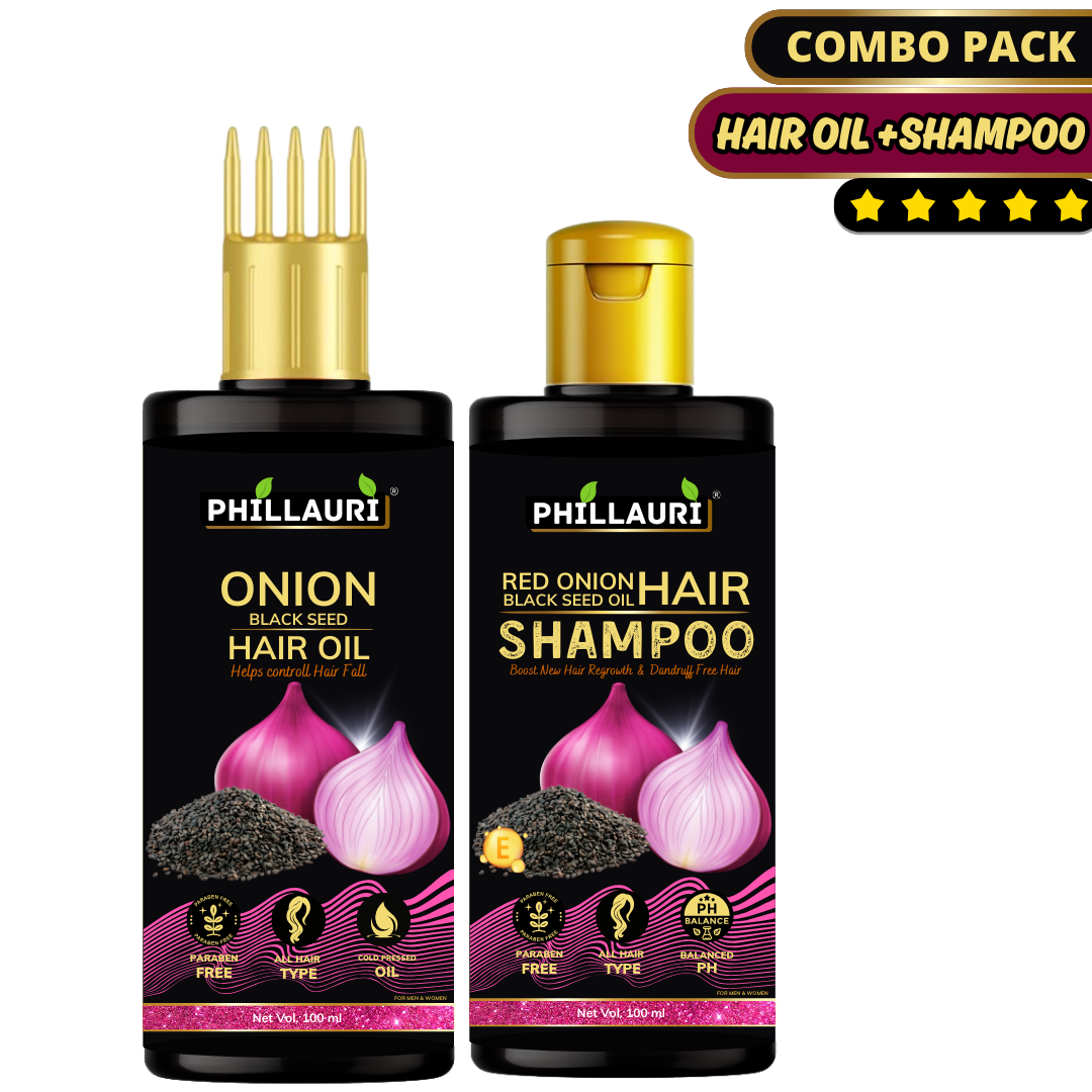 Phillauri Onion Black Seed Hair Oil With Shampoo combo For Fast Hair Growth